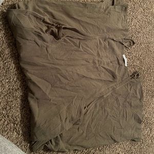 Slouchy jumpsuit size L olive green ankle length I’m 5’4” for reference!